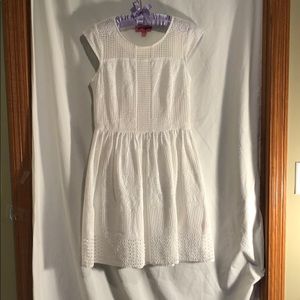 Summer white fit and flare dress